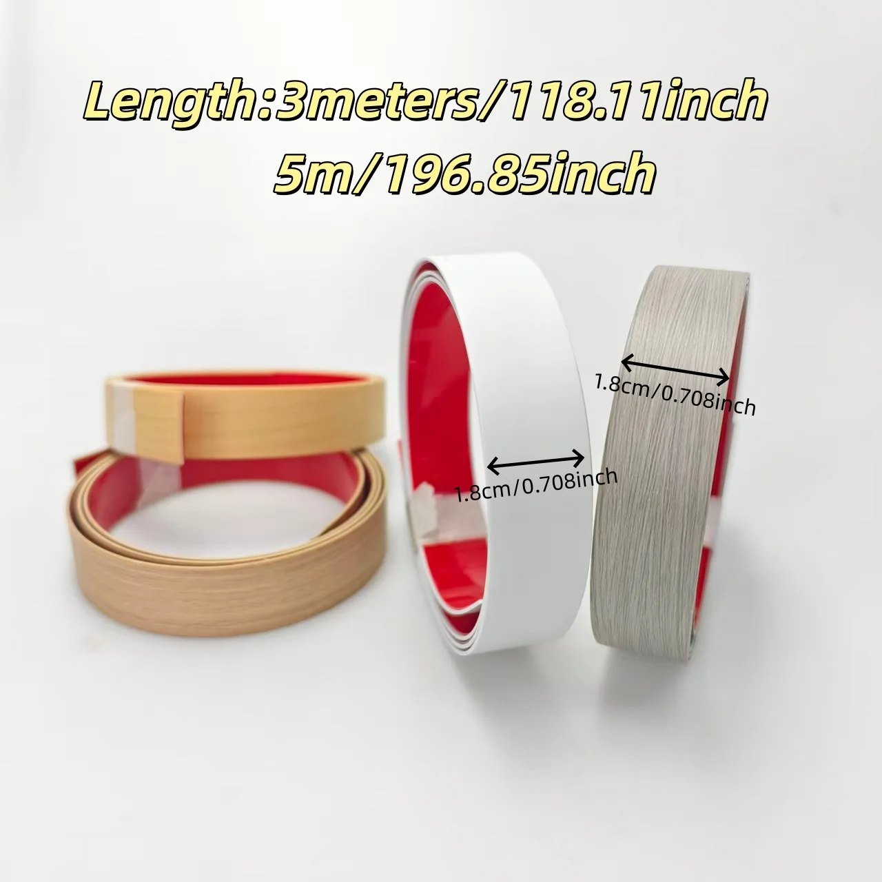 1롤 3/5m 가구 엣지 밴딩, 자체 접착식 수리 스트립, PVC 장식 스티커, 합판 두꺼운 수리 스트립