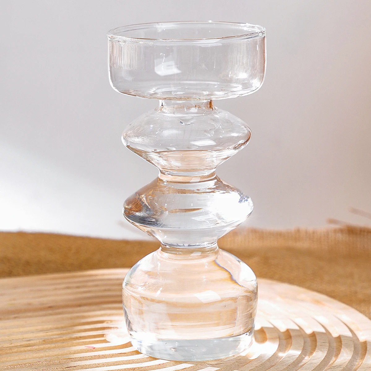 1PC, irregular-shaped screw-shaped glass vase, simple transparent vase, hydroponic flower arrangement container