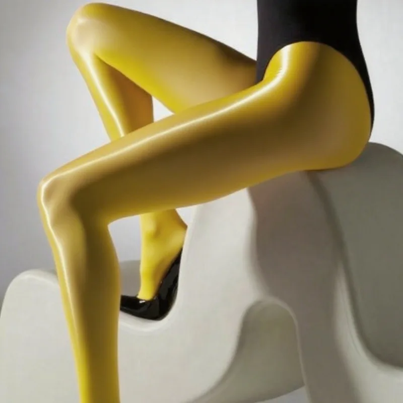 Plus Size Yellow Oil Slick Tights Image 2