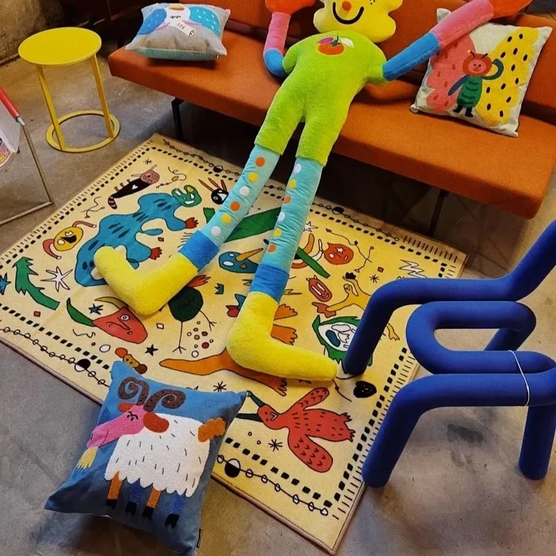 Cute Graffiti Fun Living Room Carpet Art Cartoon Plush Mat IG Abstract Decorative Children\'s Bedroom Bedside Rug Ковер Tapis 러그