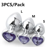 3PCS S/M/L Metall Anal Plug Butt Plug Sex Spielzeug Butt Spielzeug für Frauen Männer paare Erwachsene Spiel Masturbator Anal Diamant Sex Shop 1