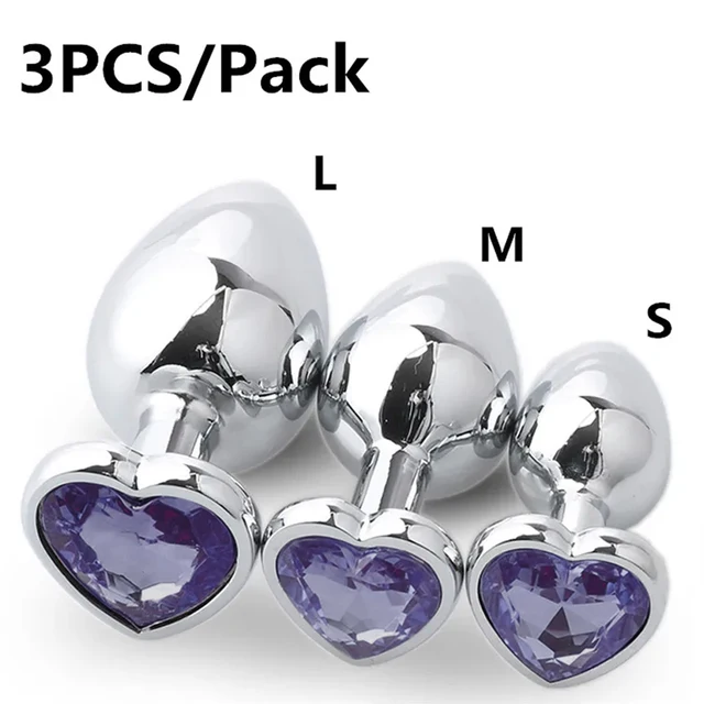 3PCS S/M/L Metall Anal Plug Butt Plug Sex Spielzeug Butt Spielzeug für Frauen Männer paare Erwachsene Spiel Masturbator Anal Diamant Sex Shop 1
