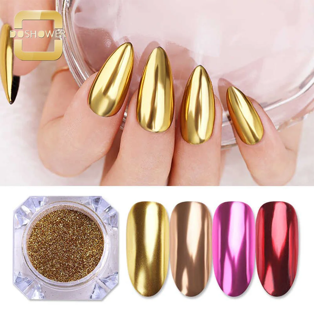 1pcs Aluminum Flakes Sequins Nail Glitter Powder Irregular Mirror Chrome  Pigment Paillette Foil Manicure Nail Art Decor … | Foil nail art, Foil nails,  Glitter nails