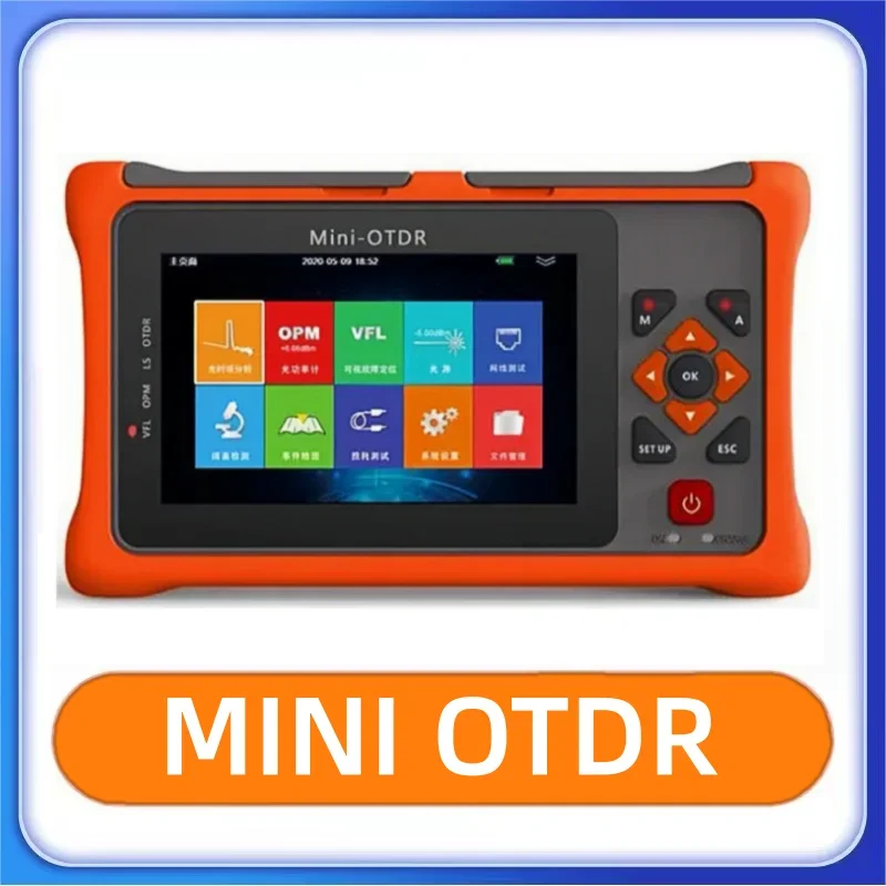 

Mini OTDR 1310nm 1550nm 26/24dB Active Fiber Optic Reflectometer Touch Screen VFL OLS OPM Event Map Ethernet Cable Tester