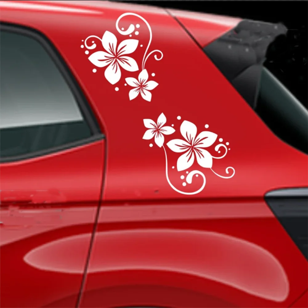 Flowers with Dots Car Sticker Decal for Windshield Tailget Bumper Hood Auto Vehicle SUV Vinyl Decor