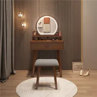 Ensemble de commode de luxe nordique moderne pour chambre à coucher avec tiroir à miroir en bois massif, petit appartement, Design de meubles de maquillage blancs 3