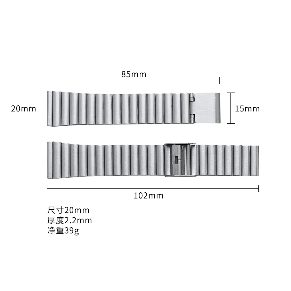 Stainless Steel Watch Band - Elegant Metal Strap in Multiple Sizes