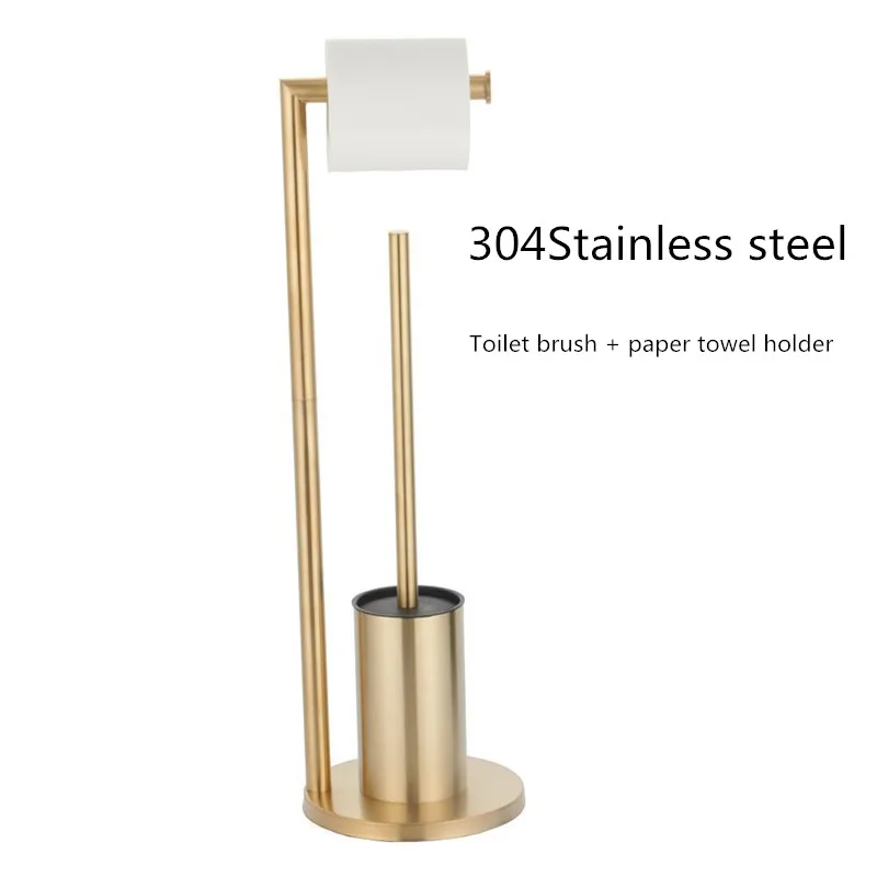 Floor-to-ceiling Toilet Brush Holder Stainless steel Standing Paper Holder Bathroom Hardware Pendant