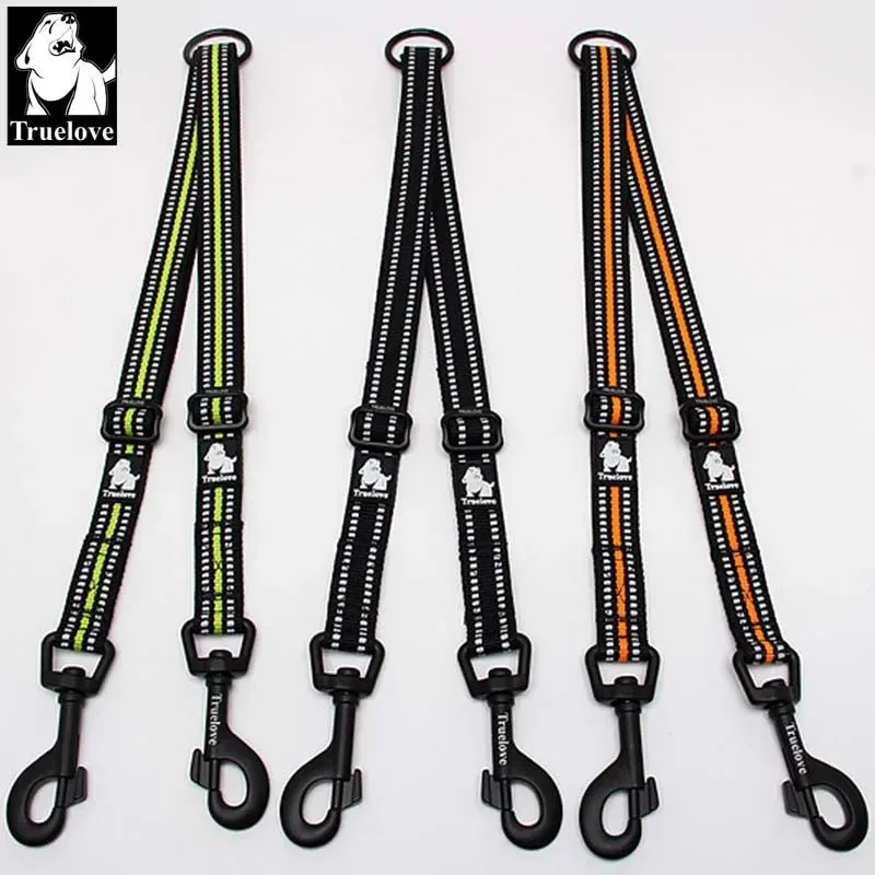  Truelove Reflective Nylon Double Dog Leash For Two Dogs Coupler No Tangle Pet Leash For All breed Training Running Dropshipping 