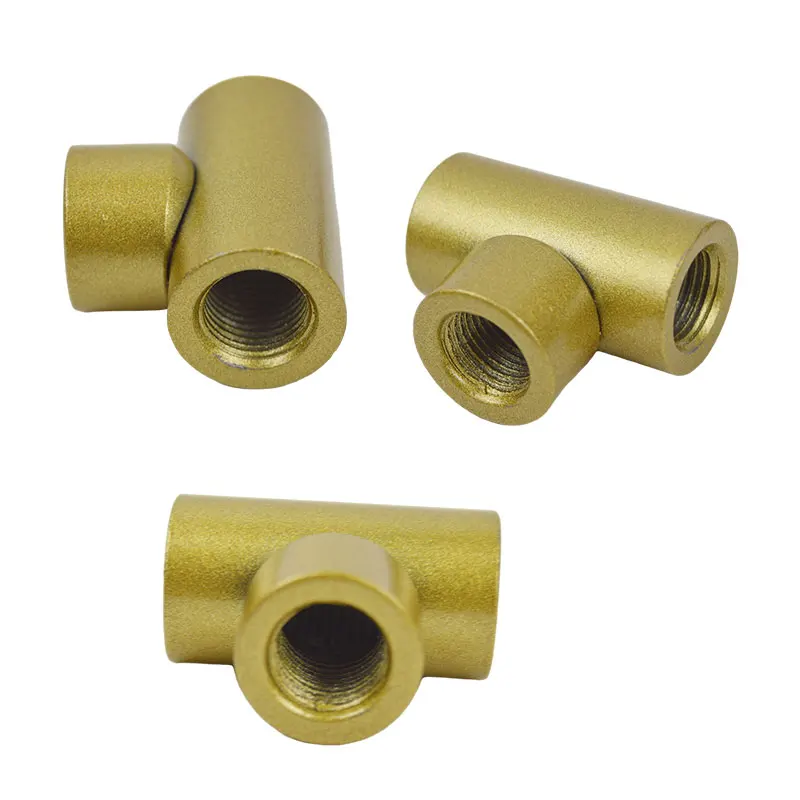 M10 Tee Connector Gold Black Connection Head Metal Thickened Material For Tooth Tube Hollow Rod Inner Teeth Lighting Accessories led lamp accessories
