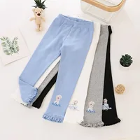 Disney Girl Pants Quality Cotton for Children Frozen Anna Elsa Autumn Baby Girl Pink Blue Trouser Kids Leggings Cartoon 2-8Y 1