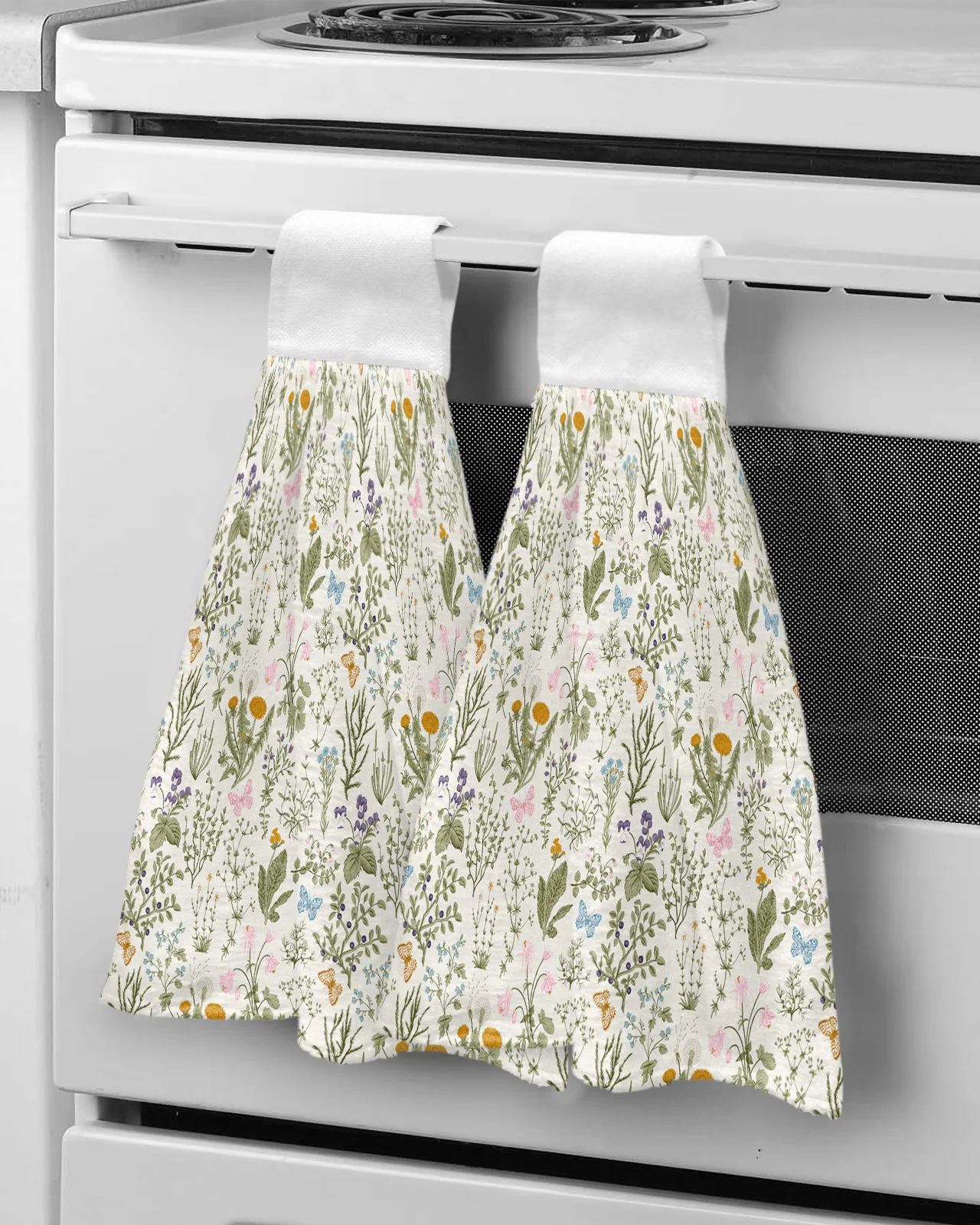 

Vintage Herbaceous Floral Texture Hand Towel for Bathroom Kitchen Absorbent Hanging Towels Microfiber Soft Kids Handkerchief