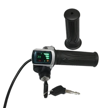 Acceleratore per bici elettrica 24V/36V/48V con display LCD della batteria Impugnatura per acceleratore per bicicletta elettrica con indicatore di alimentazione