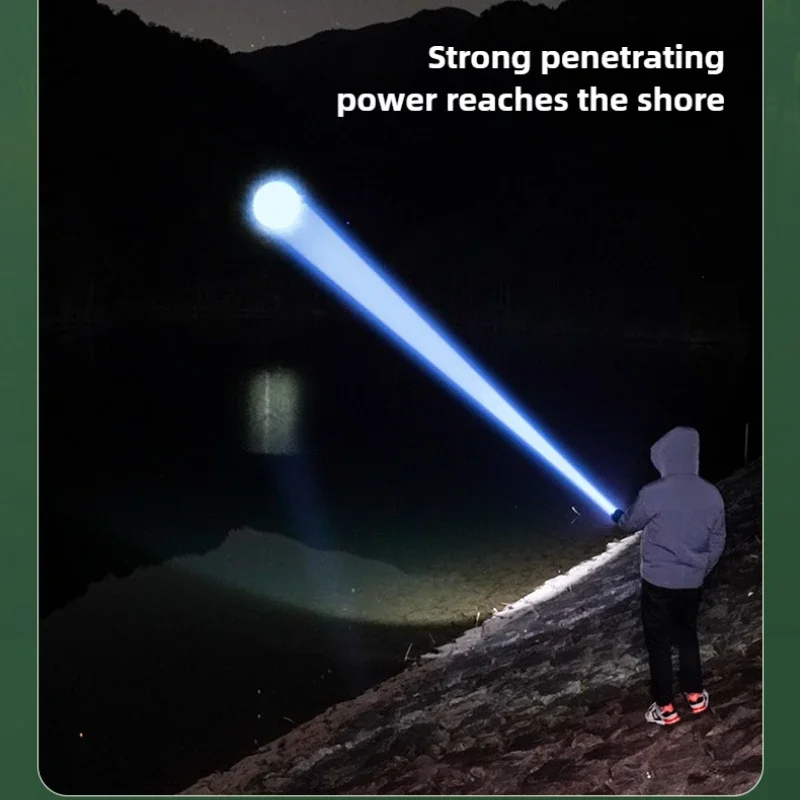 Super Long Range Tactical Flashlight High Power LED Torch USB Rechargeable Strong Light Lamp Outdoor Portable Lantern Waterproof
