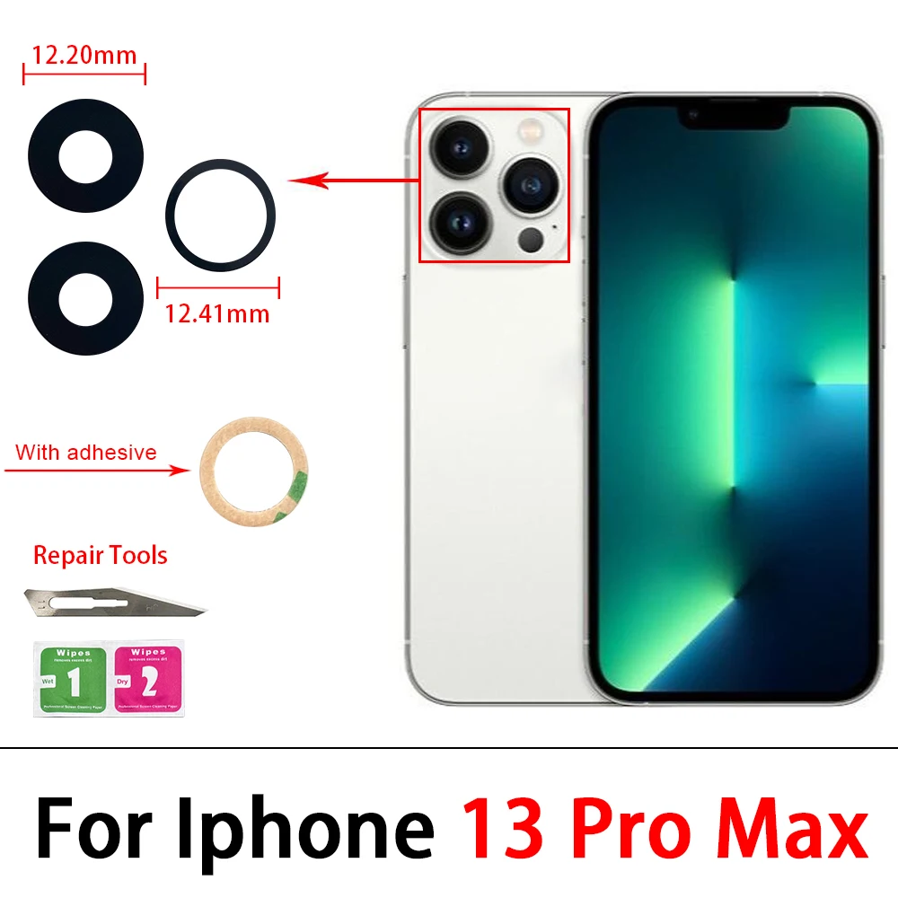 Rear Camera Glass Lens with Adhesive Replacement