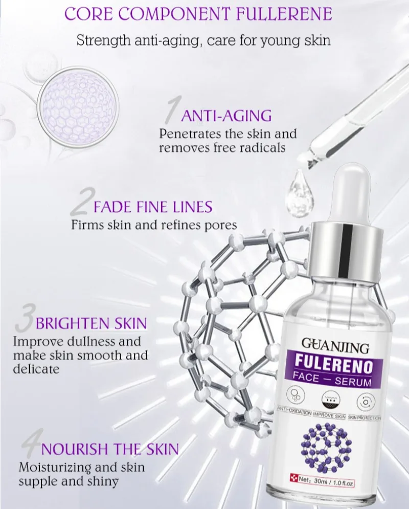 Nicotinamide Fulereno Hyaluronic Acid Moisturizing Face Serum Essence Shrink Pores Hydrating Anti-aging Brightening Skin Care 6