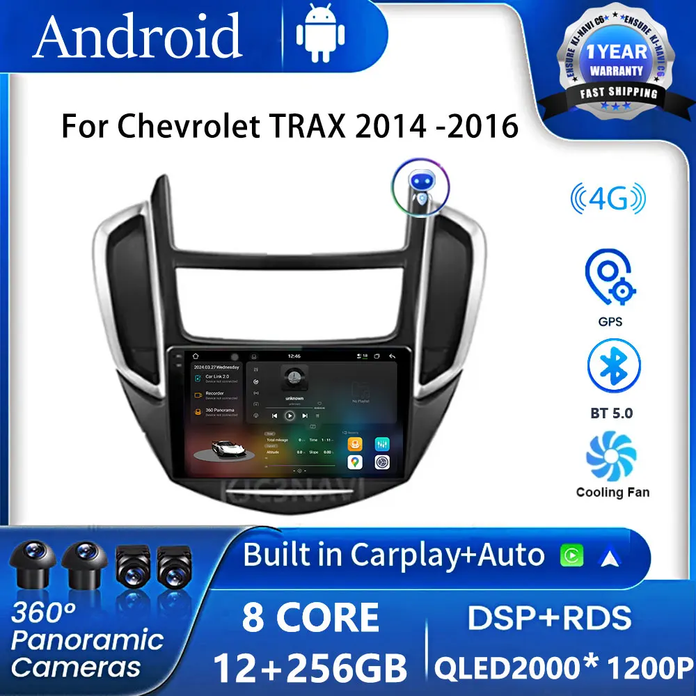 

Android 14 Car Radio Multimedia Stereo Player WiFi GPS Navigation Video For Chevrolet TRAX 2014 -2016