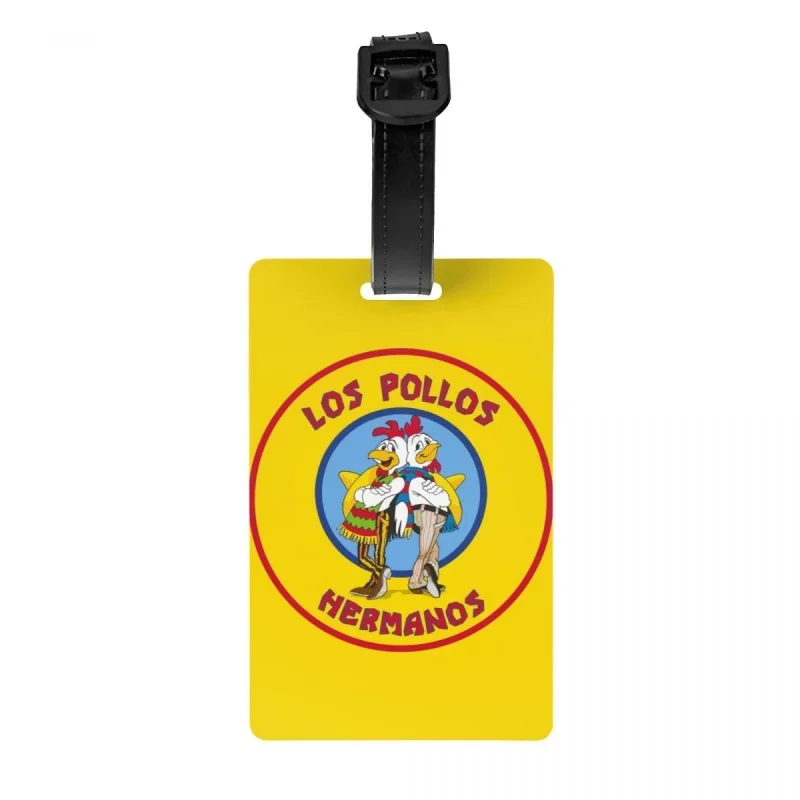 

Breaking Bad Los Pollos Hermanos Luggage Tag With Name Card The Chicken Brothers Privacy Cover ID Label for Travel Bag Suitcase