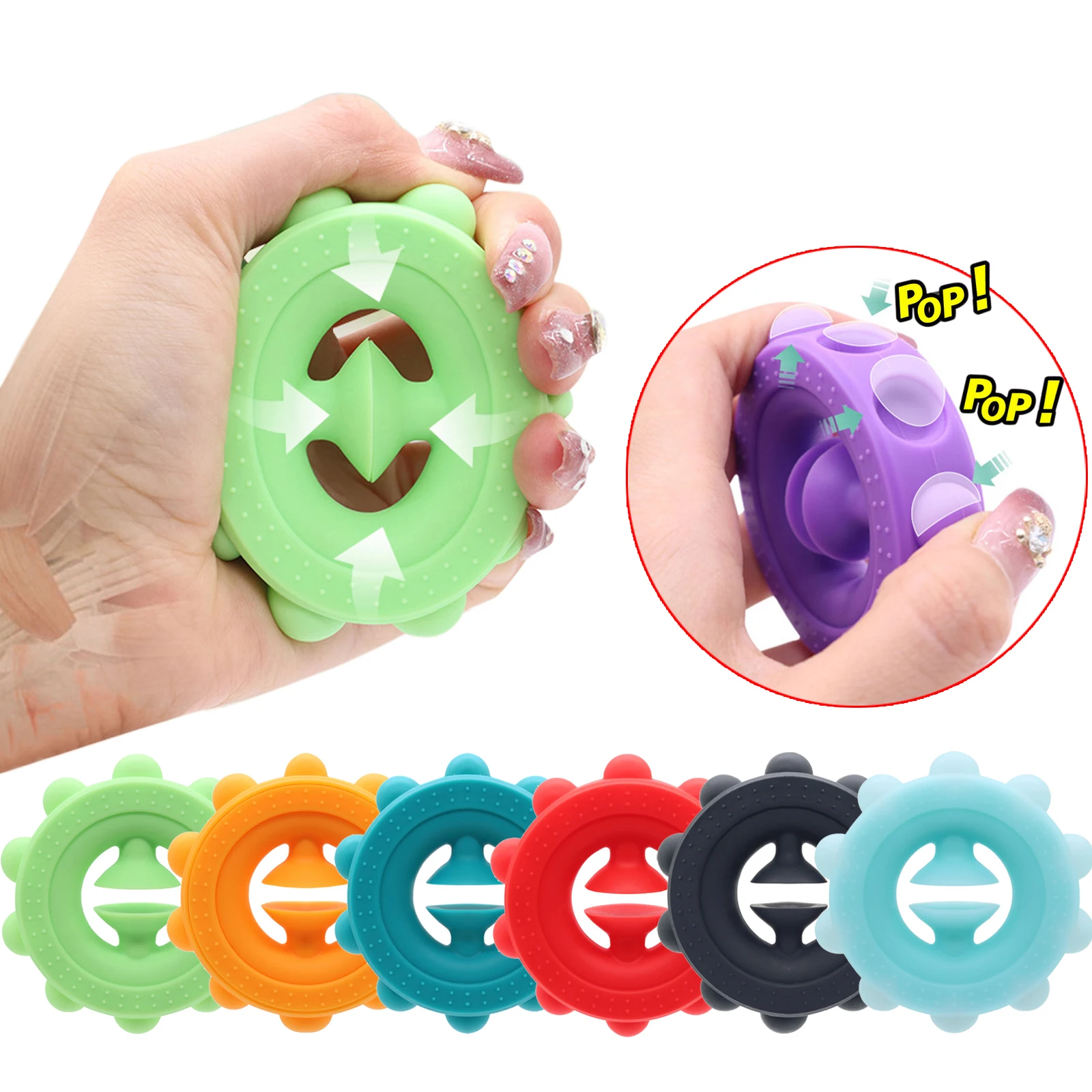 New Gripper Anti Stress Finger Hand Grip Relief Stress Fidget Toy Adult Child Simple Dimple Stress Silicone Toys Decompression simple dimple push bubble sensory toy autism needs squishy stress reliever toys adult child funny decompression fidget toy