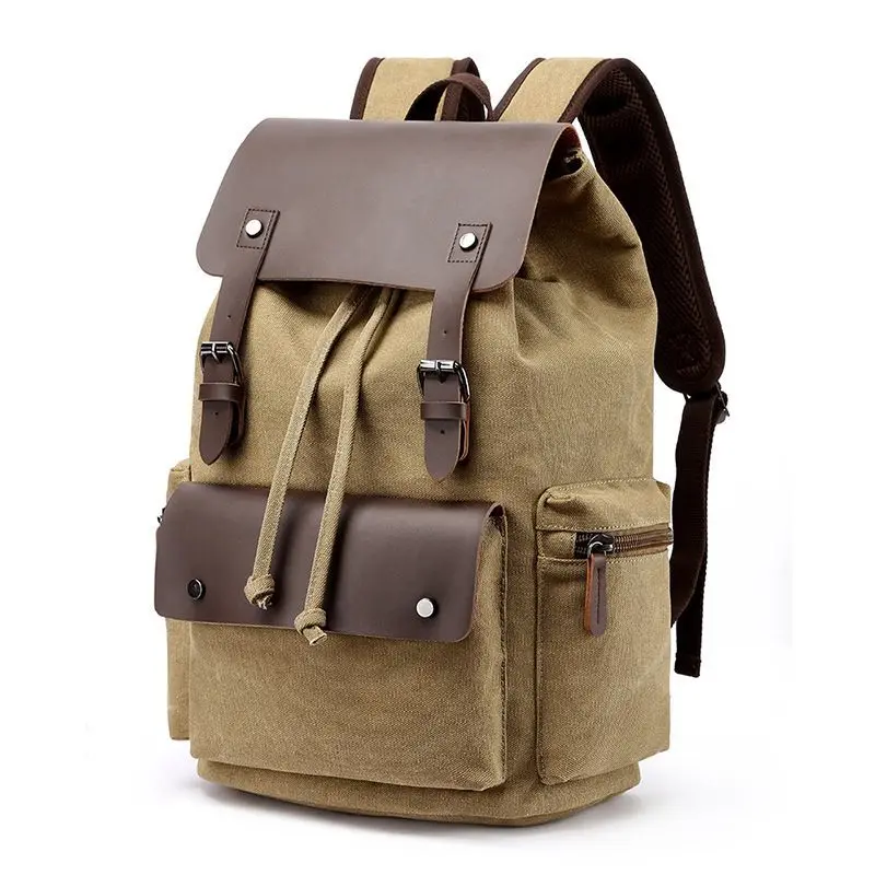 Vintage canvas backpack high quality business travel computer bag 3