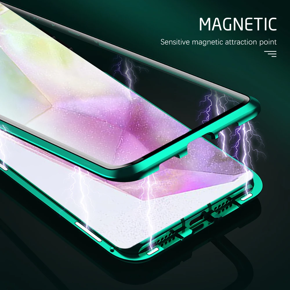360&deg; Metal Magnetic Attraction Flip Case For Samsung Galaxy A35 5G Double-Side Tempered Glass Protect Coque SamsungA35 A 35