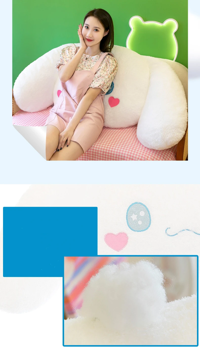 Sanrio Plush Large Size Cinnamoroll Cushion Kawaii Sleeping Plushies Soft Stuffed Pillow Home Decor Girl Gift