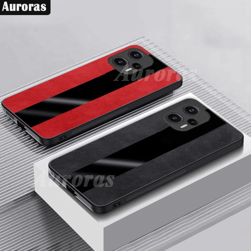 

Чехол Auroras для Xiaomi POCO F5, деловой однотонный кожаный матовый Силиконовый чехол для Poco F5 Pro, Противоударная задняя крышка