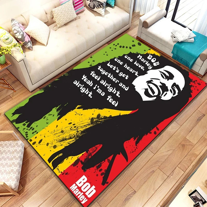 Bob Marley Reggae Music Maple Leaf Jamaican Area Rug,Carpet Rug