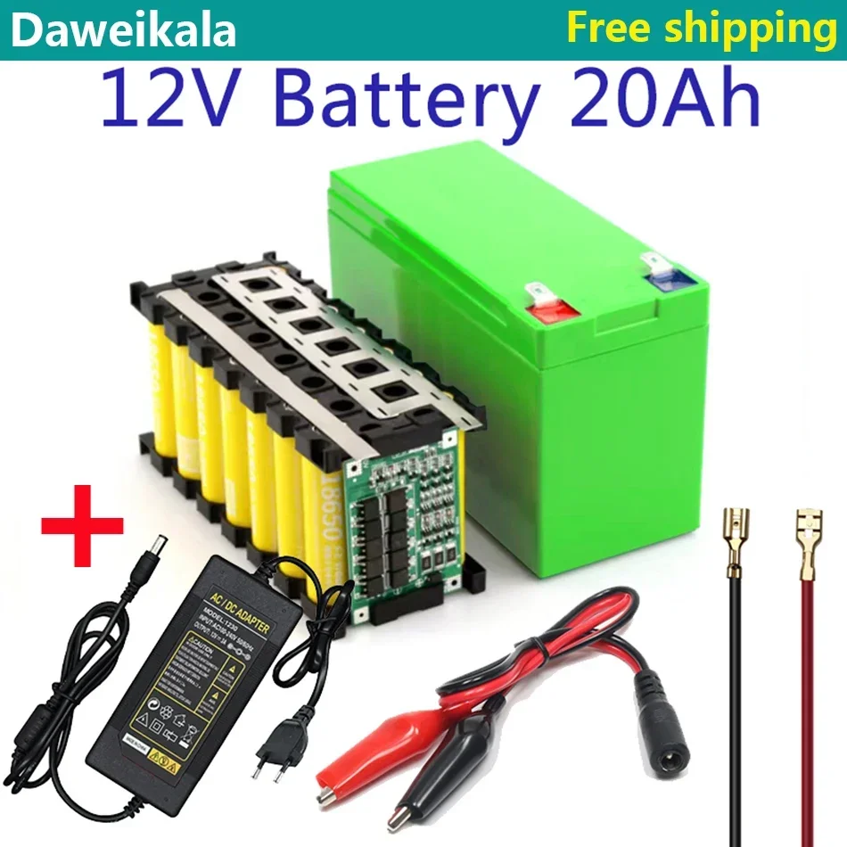 

New 2024 12V 18650 Battery Pack 18650 Lithium Recharable Battery Solar Storage Battery Electric Lighting 12V 3A Charger