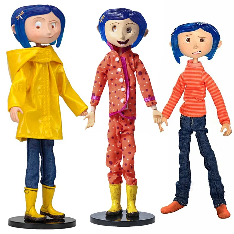 NECA Coraline in Striped Shirt / Yellow Raincoat 7" ABS/PVC Action
