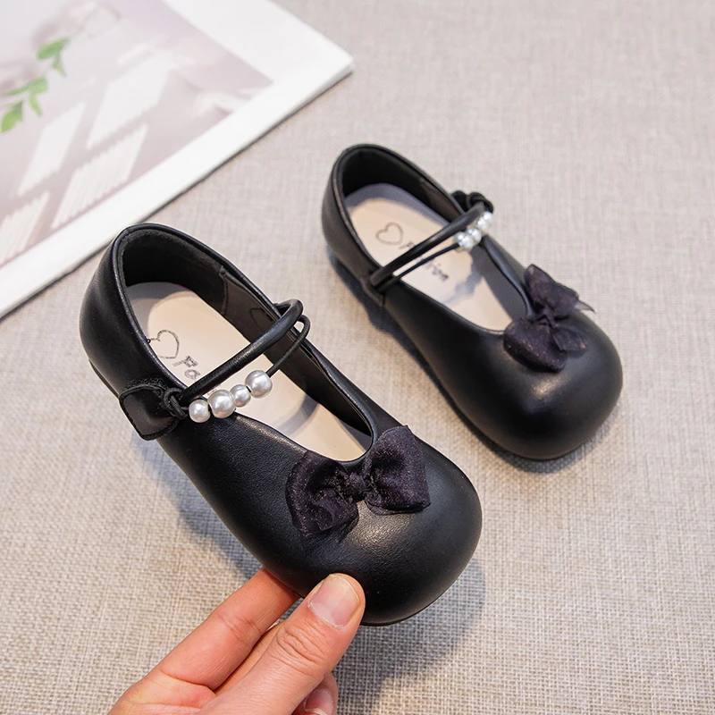 Girls Non Slip Summer Flats Shoes with Beaded Bow