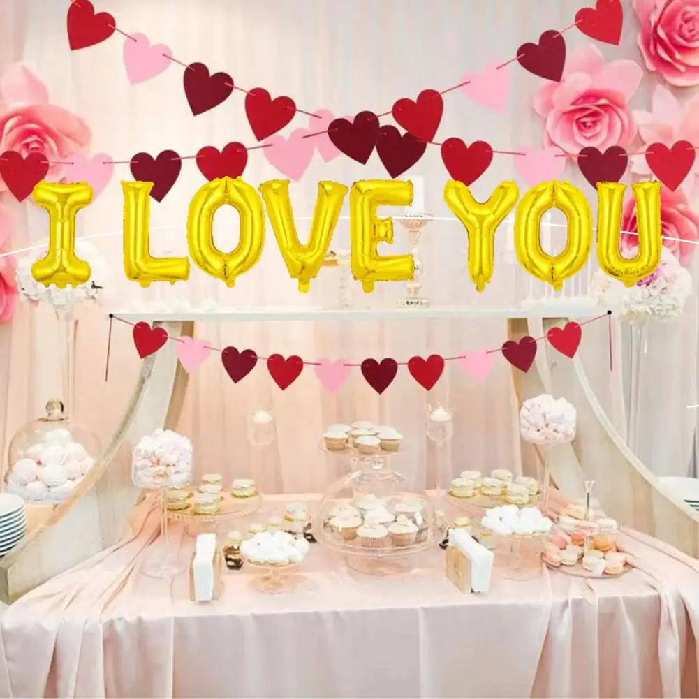 

Romantic Balloon Decoration Valentine's Day Balloon Set for Wedding Anniversary Decoration 16 Inch I Love You Letter for Propose