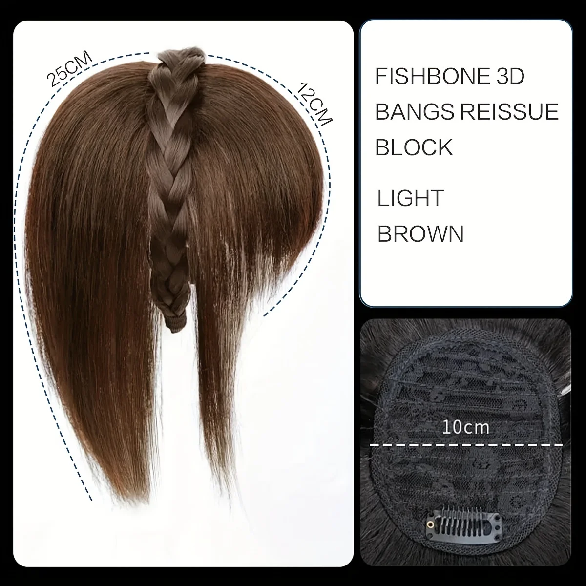 Synthetic Hair Topper With Headband Hair Bangs 3D Bangs Synthetic Clip In Extensions For Daily Use Accessori hair toppers