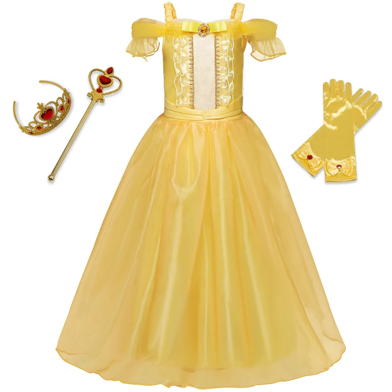 Girls Princess Dress Up for Party Fancy Children Cosplay Costume for Halloween Carnival Cosplay 4-10 Years Kids Clothing