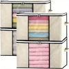 1/2/4/6pcs Storage Bag With Handles, Portable Clothes Storage Bag With Zipper For Clothes, Quilts, Household Wardrobe Organizer 4