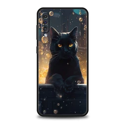 Charming Cat Silicone Phone Case - Adorable Kitty Design Cover - Samsung A70 (A1)