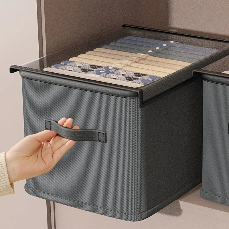 1pc clothing storage box with foldable fabric classification and organization box, underwear pants drawer storage box 3