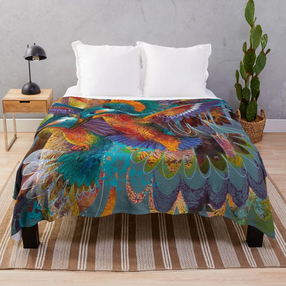 Forest Kingfishers Throw Blanket Vintage Blankets For Baby Beach anime Thermals For Travel Blankets echidna throw blanket decoratives luxury throw flannel blankets for sofas warm for winter blankets