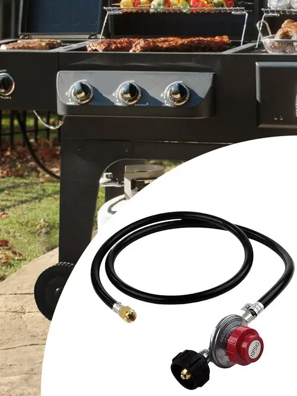 Propane Hose With Regulator 20 PSI Propane Pressure Reducing Valve Adapter Hose Grill Regulator High Pressure