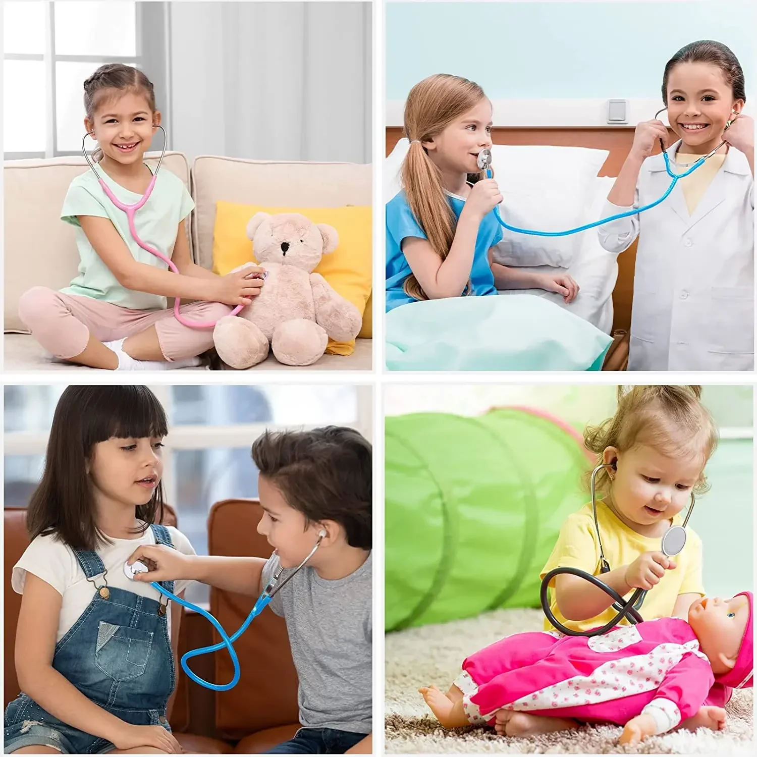 Stethoscope Toy Real Working Stethoscope for Kids Children Role Play Nursing Costume Cute Doctor Medical Pretend Game Accessory 6