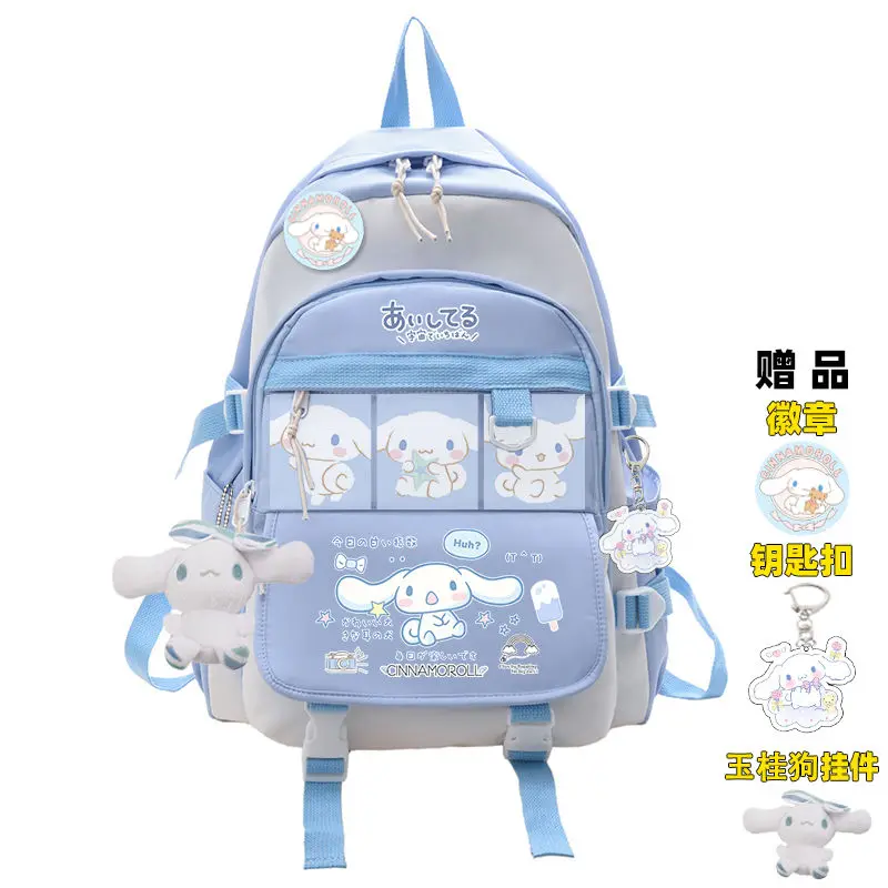 

Anime Sanrio Plush Toy Cinnamoroll Backpack Children Girl Boy Black Blue Schoolbag Kawaii Student School Bag Computer Large Gift