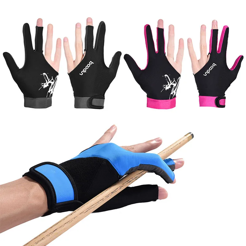 1Pcs Billiards Glove Three Fingered Fits Both Left and Right Hand Glove For Men Women Non Slip Elasticity Billiard Accessories