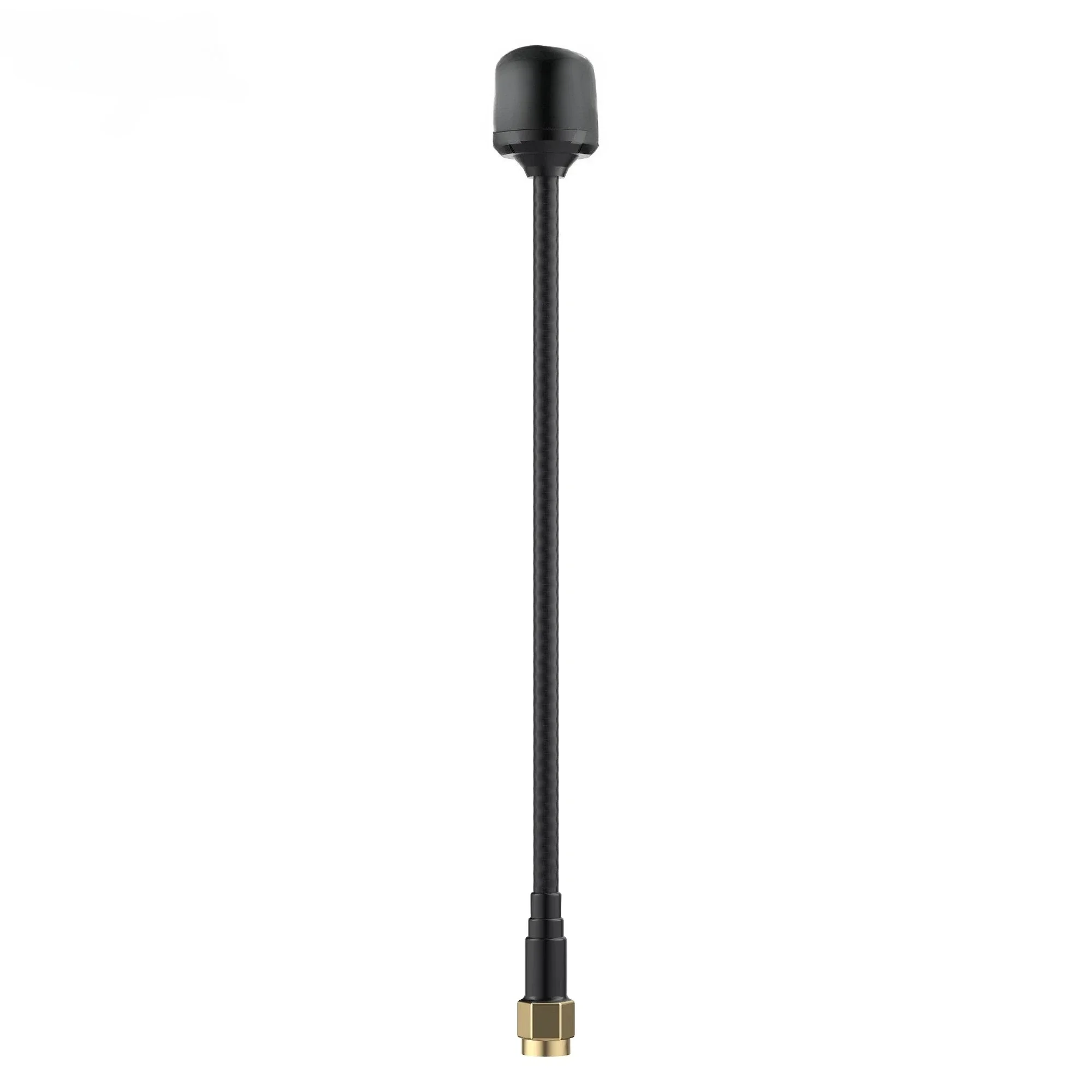 Comparaison de l'antenne 5.8G FPV LHCP SMA 180mm avec une règle, montrant sa longueur de 180mm.