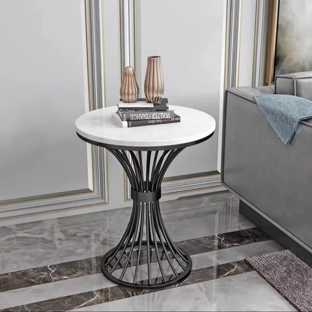 Nordic Marble Round Side Table Living Room Sofa Corner Tables Business Reception Coffee Table Negotiating Luxury Furniture
