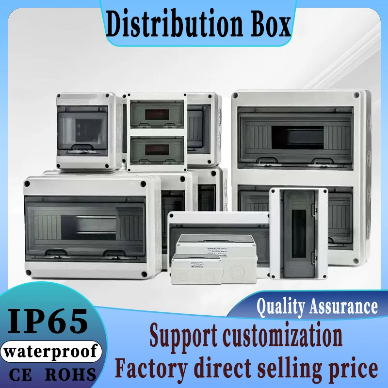 2/3/5/8/12 Ways ABS Outdoor Waterproof Electrical Distribution Box Circuit Breaker MCB Power IP65 HT Series Air Switches Box circuit breaker power distribution block