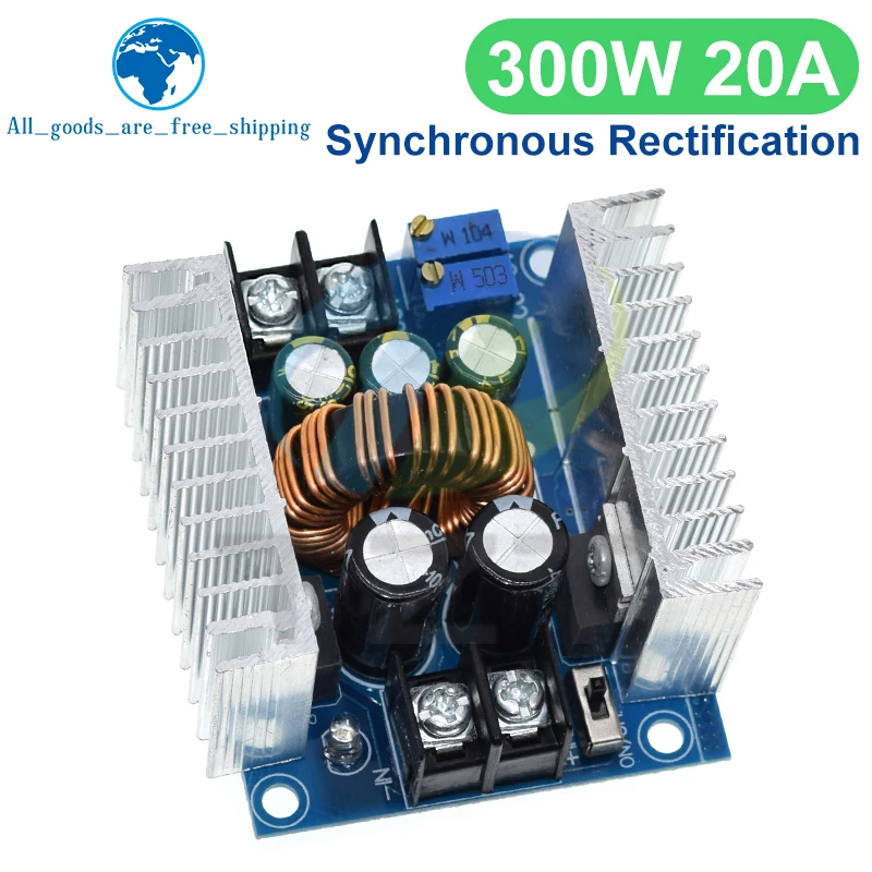 300W 20A DC-DC 벅 컨버터 스텝 다운 모듈 정전류 LED 드라이버 전력 스텝 다운 전압 모듈 전해 커패시터