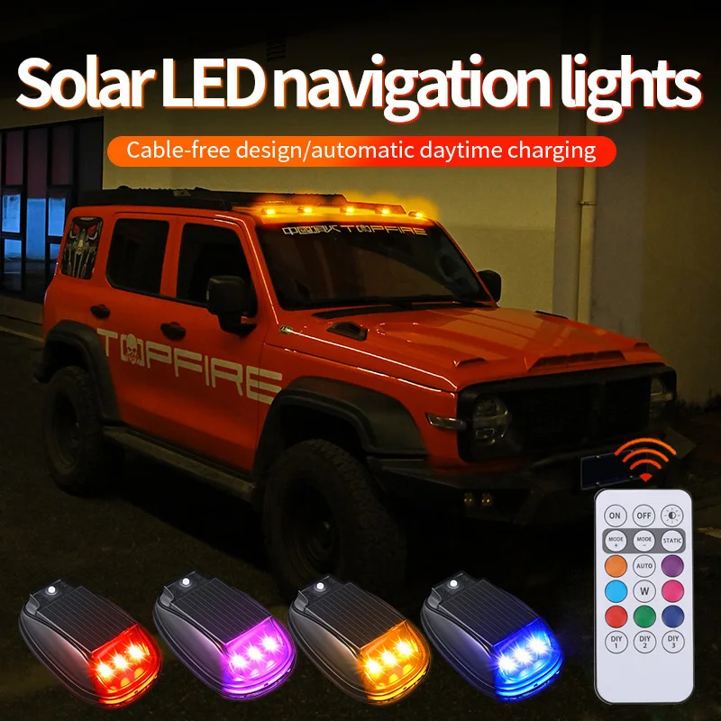 RGB Led Strobe lights Solar Powered Aircraft Airplane Helicopter Warning Lights Wireless LED Flash Car Motorcycle
