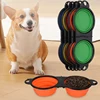 1-piece 2 In 1 Dog Bowl Portable Folding Pet Double Bowl Collapsible Water Bowls for dog outdoor travel cat dog feeding bowl A2 2