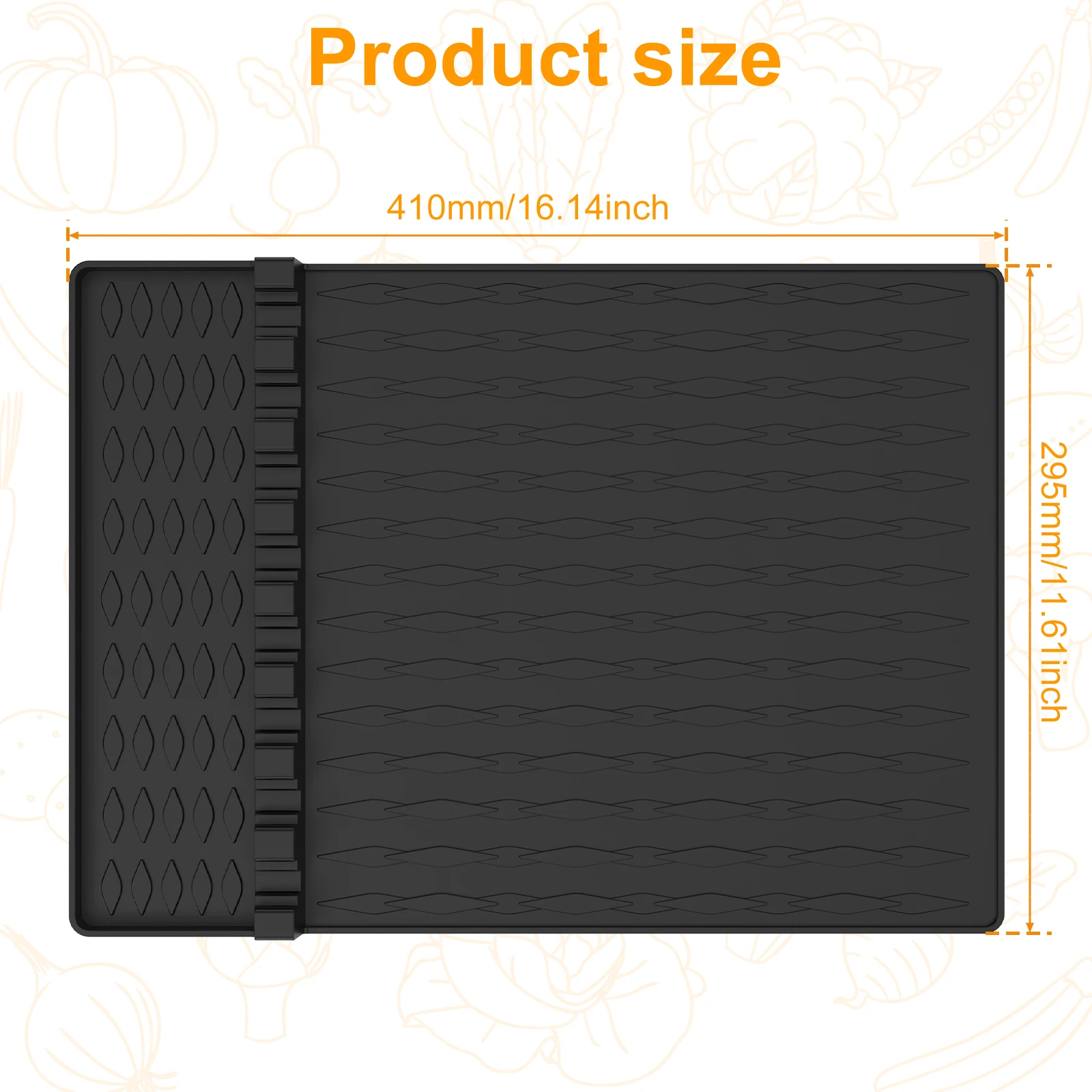 Grill Side Shelf Mat Silicone Utensil Rest Spatula Mat Heat Resistant BBQ Grill Utensil Holder Griddle Tools Drip Pad
