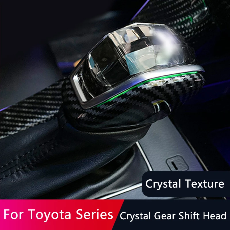 QHCP Crystal Gear Shift Knob With Light Head Cover Gear Lever For
